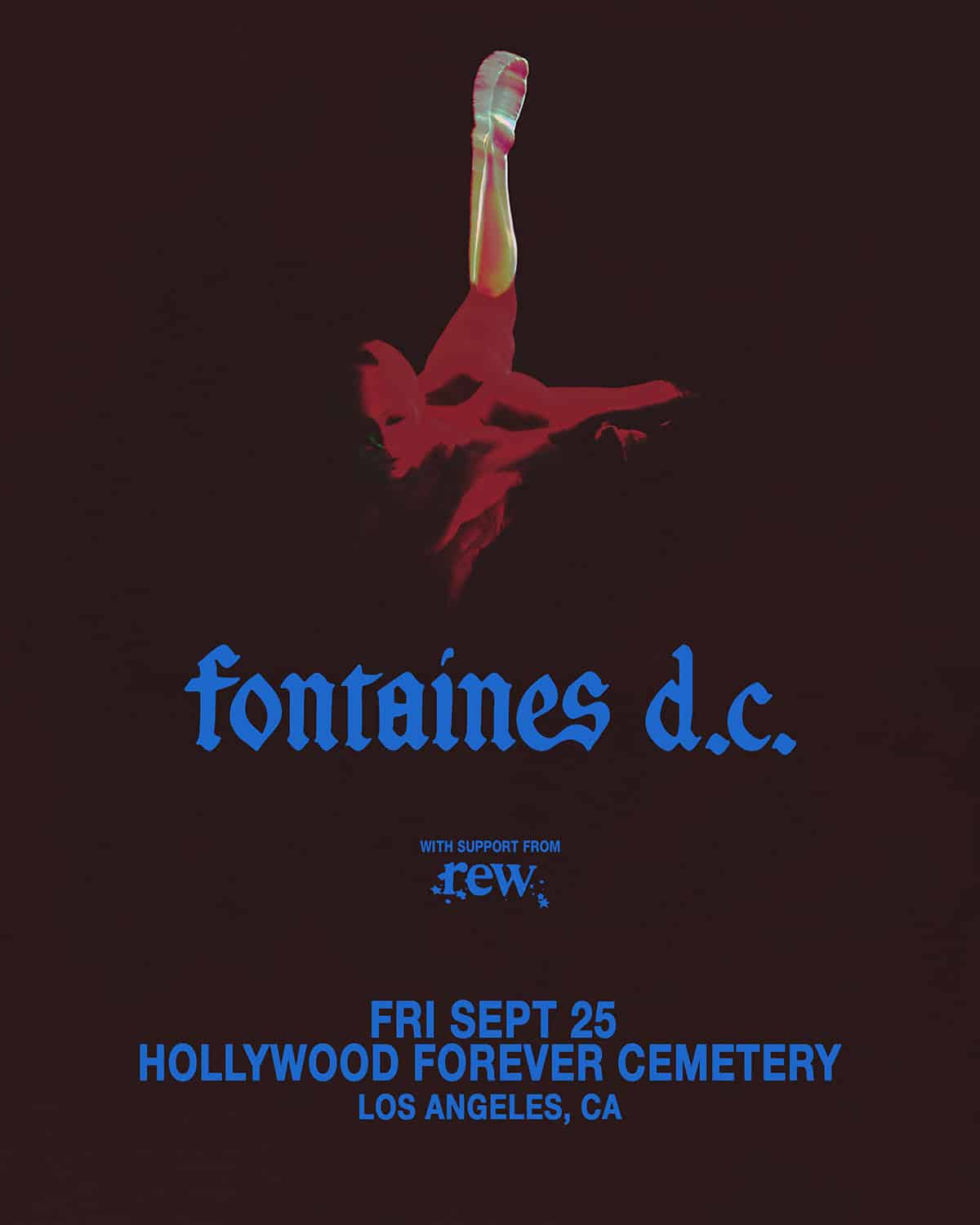 Fontaines D.C. announces an outdoor Hollywood Forever show event artwork