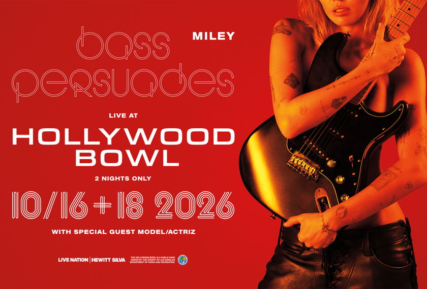 Miley announces two Hollywood Bowl comeback shows event artwork